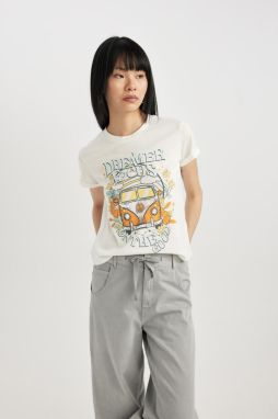 DEFACTO Cool Regular Fit Crew Neck Printed Short Sleeve T-Shirt
