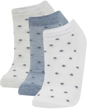 DEFACTO Woman's 3-Piece Cotton Booties Socks
