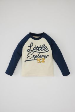 DEFACTO Baby Boy Crew Neck Printed Long Sleeve T-Shirt
