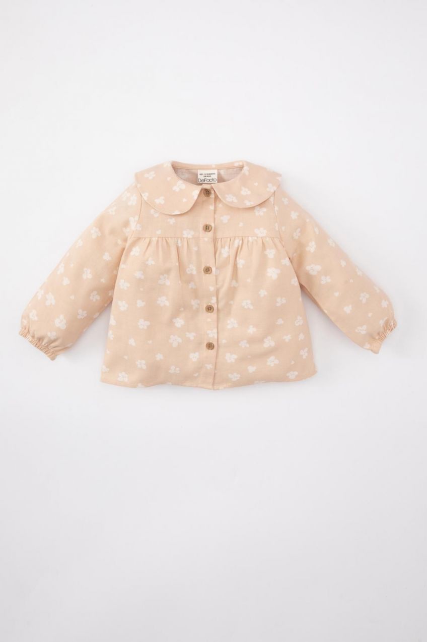 DEFACTO Baby Girl Bebe Collar Twill Long Sleeve Shirt