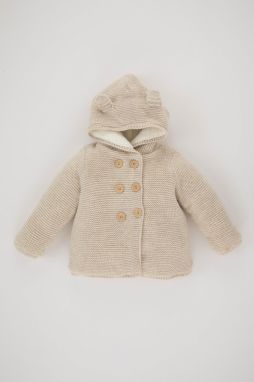 DEFACTO Baby Girl Hooded Knitwear Cardigan