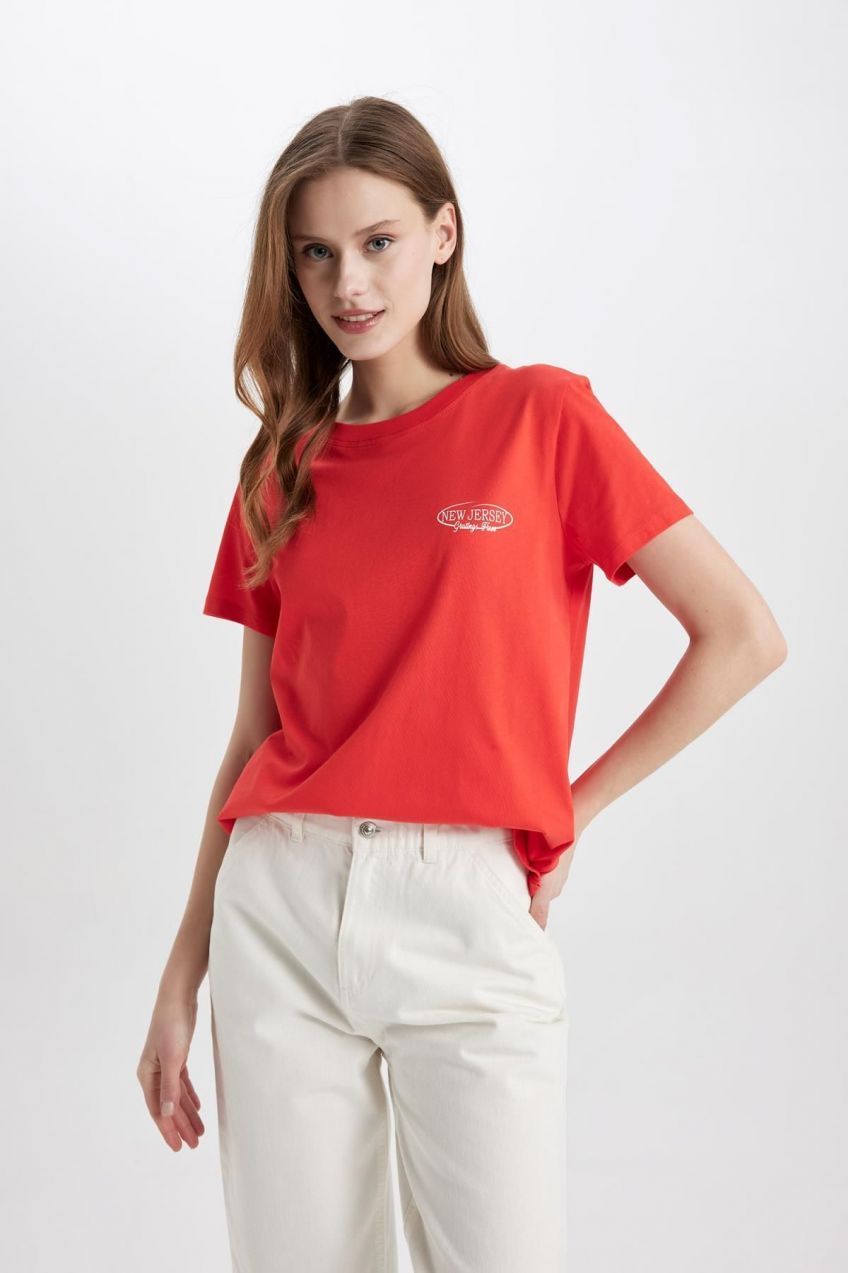 DEFACTO Regular Fit Crew Neck Printed Short Sleeve T-Shirt