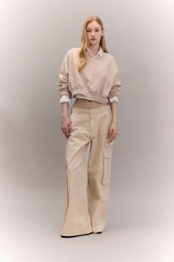 DEFACTO Cool Wide Leg Cargo Gabardine Trousers
