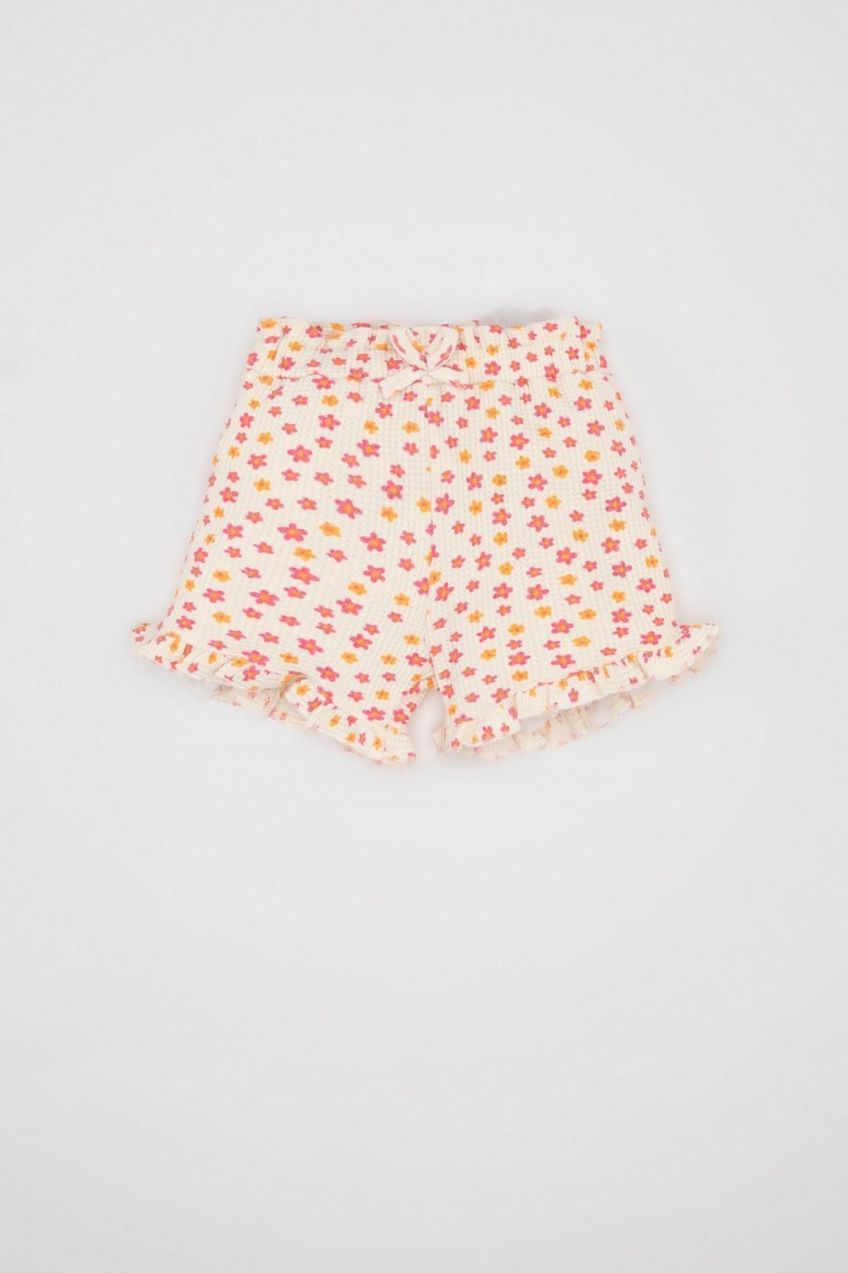 DEFACTO Baby Girl Floral Waffle Shorts