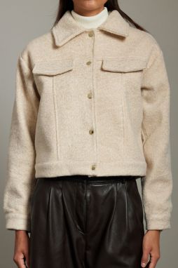 Trendyol Limited Edition Ecru Regular Mold Fit Boucle Thin Jacket Coat