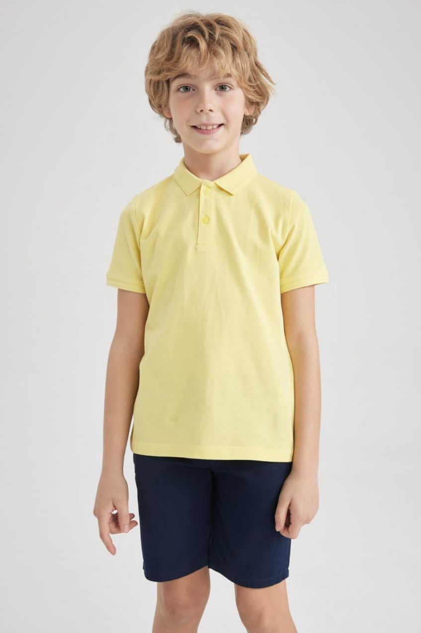 DEFACTO Boy's Pique Short Sleeve Polo T-Shirt