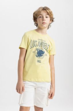 DEFACTO Boy's Crew Neck Printed Short Sleeve T-Shirt
