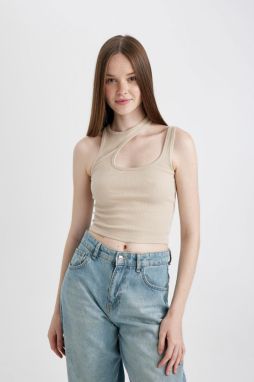 DEFACTO Fitted Crew Neck Ribbed Camisole Athlete