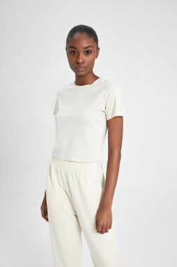 DEFACTO Fit Crop Crew Neck Sports Short Sleeve T-Shirt
