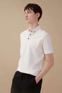 DEFACTO Slim Fit Polo Neck Basic Short Sleeve Cotton Combed T-Shirt