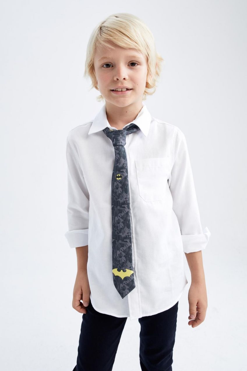 DEFACTO Boys' Back to School Oxford Long Sleeve Shirt