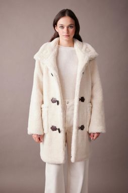 DEFACTO Regular Fit Plush Coat