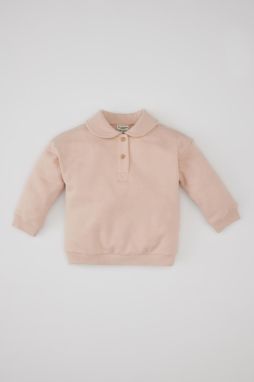 DEFACTO Baby Girl Sweatshirt with Soft Fuzzy Inside Collar