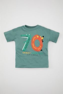 DEFACTO Baby Boy Crew Neck Printed Short Sleeve T-Shirt