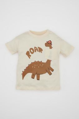 DEFACTO Baby Boy Dinosaur Printed Short Sleeve T-Shirt