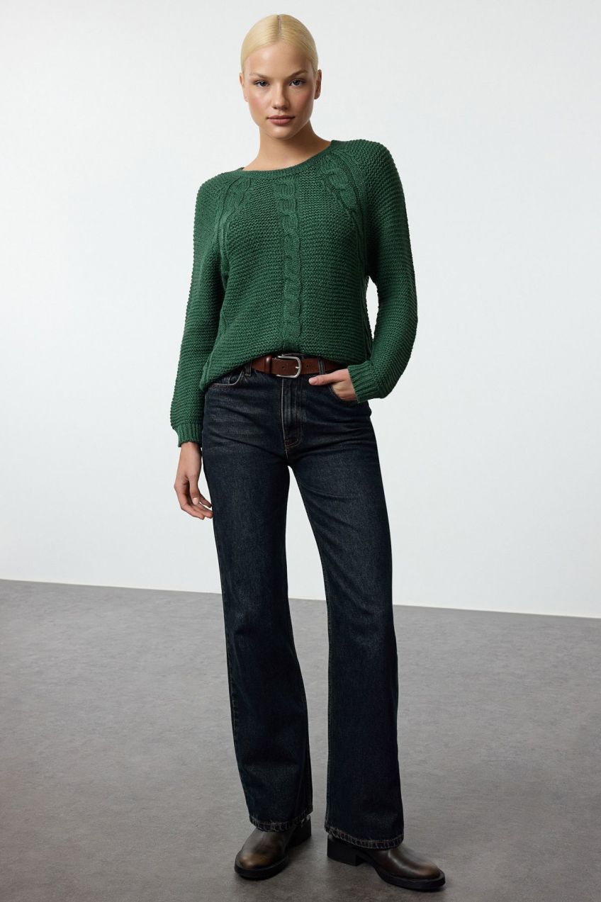 Trendyol Emerald Green Hair Knit Seamless Knitwear Sweater
