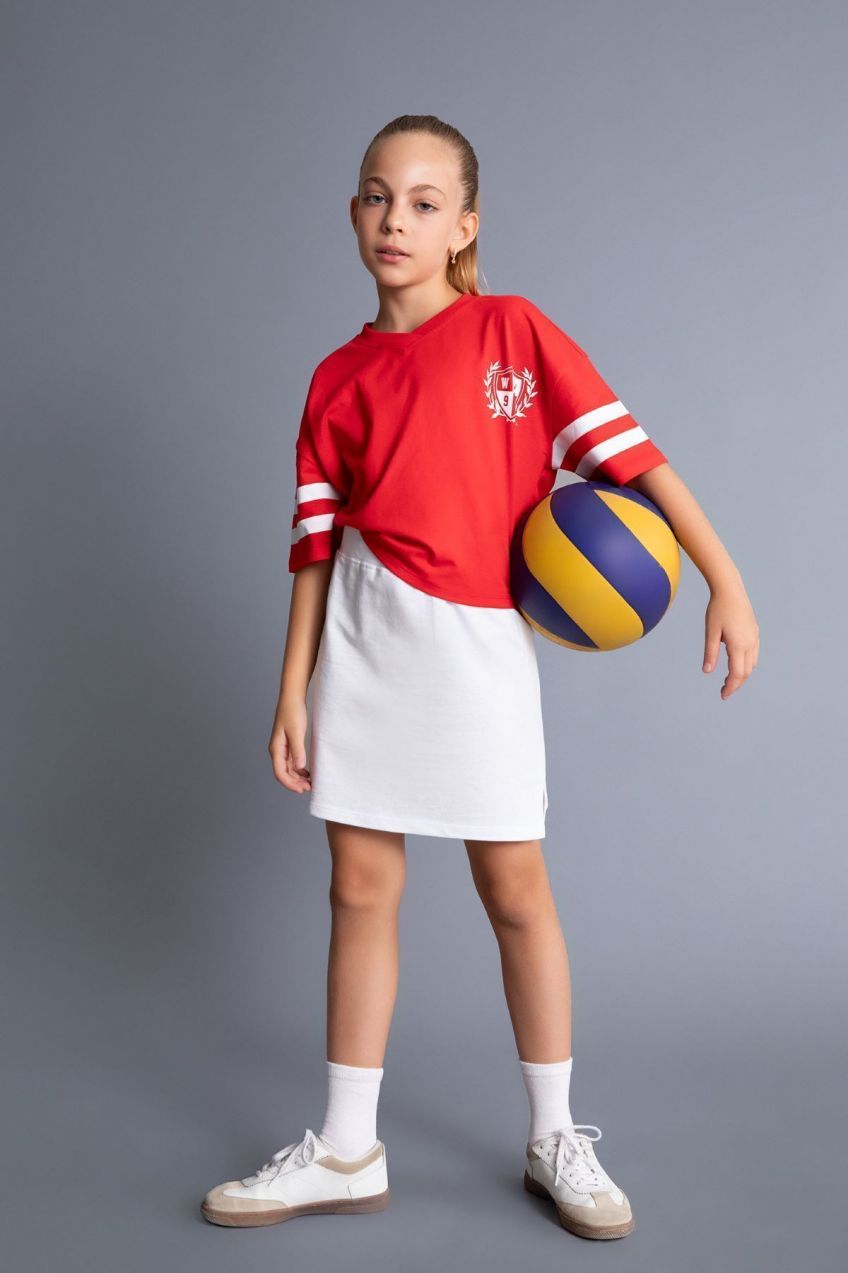 DEFACTO Girl's Sweatshirt Fabric Skirt