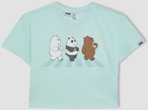 DEFACTO Girl's We Bare Bears Crew Neck Short Sleeve T-Shirt