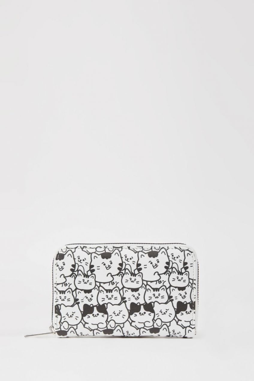 DEFACTO Women's Patterned Faux Leather Wallet