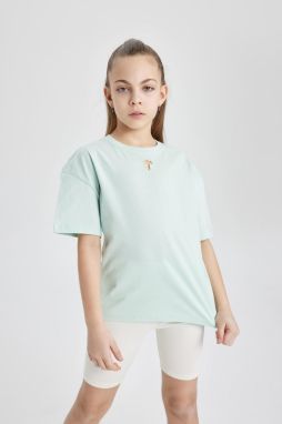 DEFACTO Girl's Relax Fit Short Sleeve T-Shirt