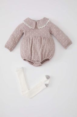 DEFACTO Baby Girl Newborn Polka Dot Muslin Jumpsuit 2 Set