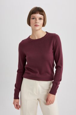 DEFACTO Regular Fit Crew Neck Extra Soft Cashmere Textured Sweater