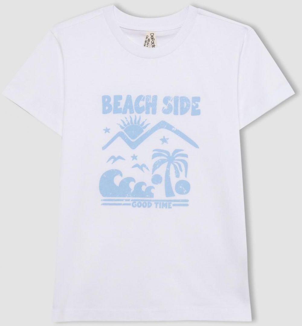 DEFACTO Girls Printed Short Sleeve T-Shirt