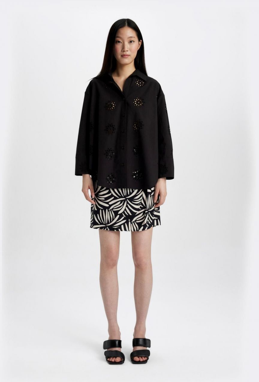 DEFACTO A-Line Patterned High Waist Moroccan Mini Skirt