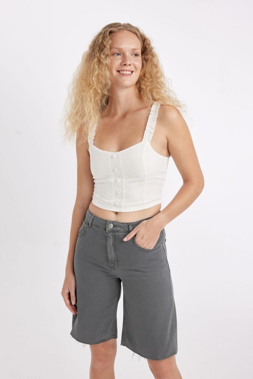 DEFACTO V-Neck Sleeveless Blouse