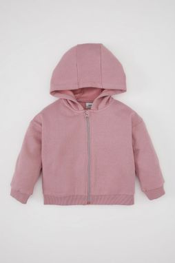 DEFACTO Baby Girl Hooded Thick Soft Furry Sweatshirt Cardigan