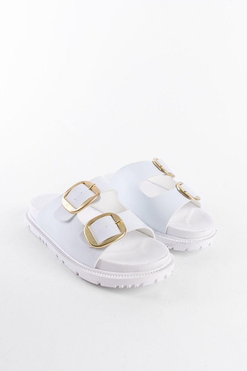 Capone Outfitters Round Toe Buckle Women's Slippers