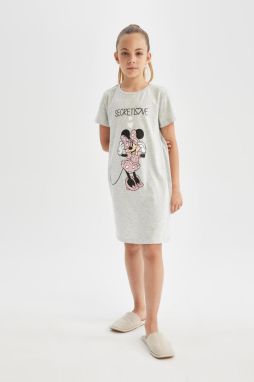 DEFACTO Girl's Disney Mickey & Minnie Short Sleeve Dress