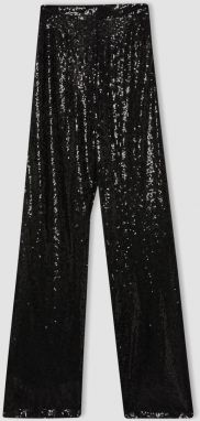 DEFACTO Wide Leg Sequined Fabric Trousers