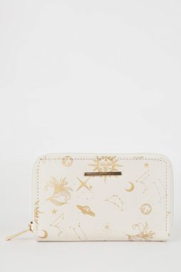 DEFACTO Women's Printed Faux Leather Coin Bag