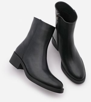 Marjin Women's Zippered Casual Boots Huna Black