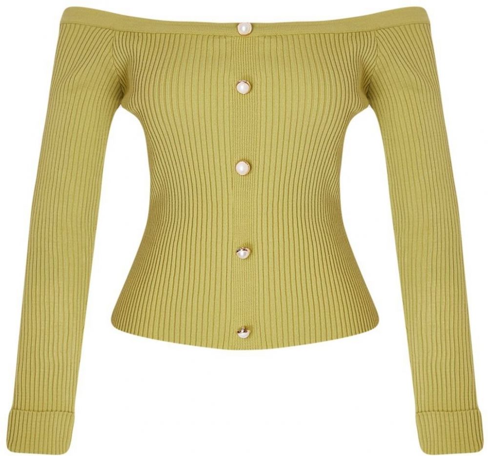 Trendyol Green Carmen Collar Knitwear Cardigan