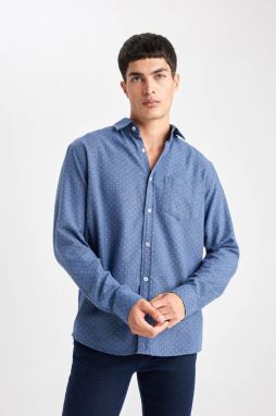 DEFACTO Regular Fit Textured Long Sleeve Shirt