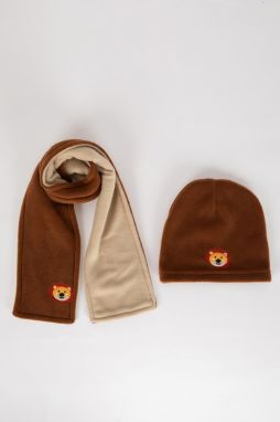 DEFACTO Baby Boy 2-Piece Fleece Scarf Beanie Set