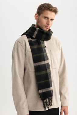 DEFACTO Men's Plaid Patterned Woven Scarf