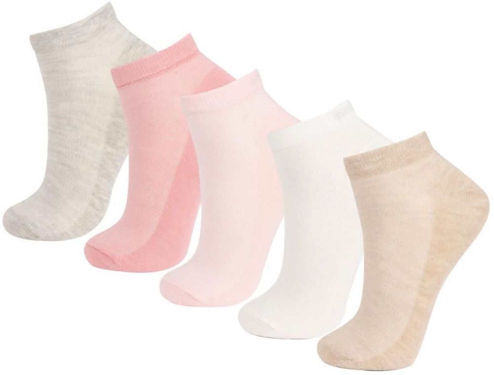 DEFACTO Girls 5-Pack Cotton Ankle Socks