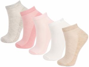 DEFACTO Girls 5-Pack Cotton Ankle Socks