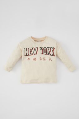 DEFACTO Baby Boy Crew Neck Printed Long Sleeve T-Shirt