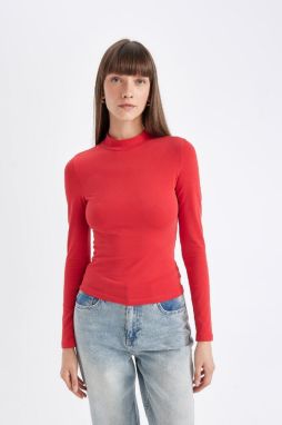 DEFACTO Slim Fit Half Turtleneck Casual Long Sleeve T-Shirt