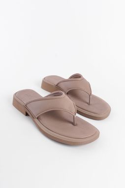 Capone Outfitters Genuine Leather Flip-Flop Comfort Short Heeled Women's Slippers