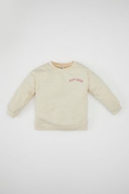 DEFACTO Baby Girl Crew Neck Printed Sweatshirt