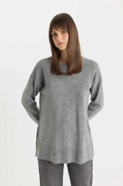 DEFACTO Regular Fit Crew Neck Sweater Tunic