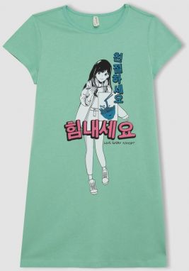 DEFACTO Girls Printed Short Sleeve Dress
