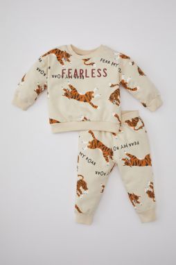 DEFACTO Baby Boy Animal Printed Sweatshirt Sweatpants Set of 2