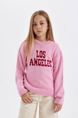 DEFACTO Girl's Oversize Fit Crew Neck Sweater
