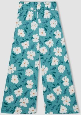 DEFACTO Girl's Wide Leg Floral Wrap Trousers